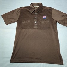 Vintage SAHARA NFL Alumni Mens Large 1970s Brown Polo Shirt Single Stitch picture