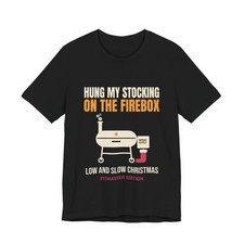 Hung My Stocking On The Firebox BBQ Pitmaster Christmas T-Shirt picture