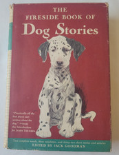 The Fireside Book of Dog Stories 1943 1st Ed. Vintage Wartime Book HCDJ W/Map picture