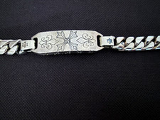By Soffer Ari Men's 925 Sterling Silver Cuban Link Chain ID Bracelet Box Clasp picture
