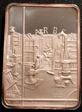  Vintage, 1976, 1 troy oz Silver .999 Norman Rockwell Shuffleton's Barber Shop. picture