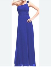 Ever Pretty Pleated Chiffon Sexy One Shoulder Ball Gown Sapphire Blue, 12 picture