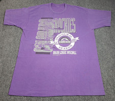Vintage 1993 Colorado Rockies Logo 7 Mens T Shirt Size XL Purple Single Stitch picture