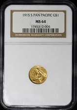 1915-S G$1 NGC MS64 Gold Dollar Panama Pacific picture