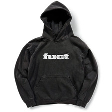 FUCT Vintage OG Logo Pullover Hoodie Black Mens Size XL NWT Distressed 90s Skate picture