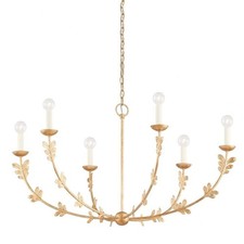 6 Light Chandelier In Whimsical Style-22 Inches Tall and 40 Inches Wide-Gold picture