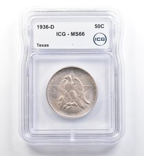 1936-D Texas Commemorative Half Dollar MS66 ICG *6475 picture