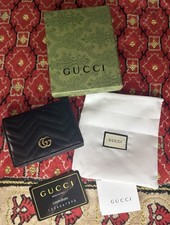 Gucci GG Marmont Card Case wallet in black quilted chevron leather picture