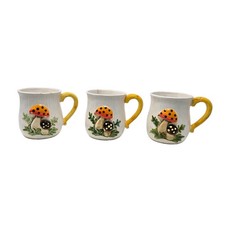 Vintage Merry Mushroom Mugs Set of 3 Sears Roebuck & Co. 1976 *READ* picture