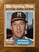 1962 Topps - All-Star Warren Spahn #399 Vintage HOF Milwaukee Braves picture