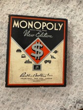 Vintage 1936 Parker Brothers Monopoly New Edition Game Small Box Component Set picture