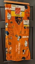 Peanuts NFL Chicago Bears Officially Licensed Plush Throw Blanket Orange 60x70 picture