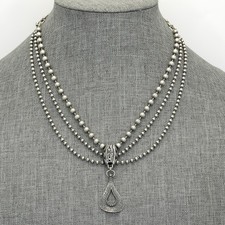 Retired Silpada Sterling 3-Strand Bead Chain Cascading Necklace N1900 47 Grams picture