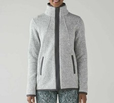 Lululemon It's Fleecing Cold Jacket Size 8 Gray Heather Full Zip Sweater Fleece picture