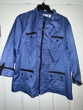 Zenergy by Chico's Women's Lightweight Windbreaker Jacket Navy Blue, Size 3/ 12 picture