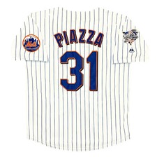 Mike Piazza New York Mets 2000 World Series Home White Men's Jersey (L-XL) picture