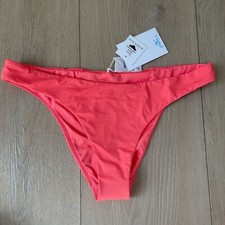 NEW ONeill Womens Large Saltwater Solids Matira Cheeky Bikini Bottom Coral Pink picture