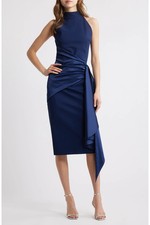 Chiara Boni La Petite Robe Blue Gudairi Sleeveless Midi Dress Size 10 $795 picture