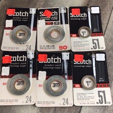 6 Packs Vintage Scotch Brand Leader and Timing Tape and Sensing Tape picture