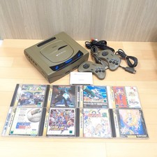 SEGA SATURN CONSOLE JAPAN WHITE Bundle with 2 Controllers 8 Games &Memory tested picture