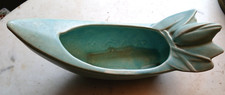Nelson McCoy c1940s lily bud banana boat green planter  signed NM USA 9 x 5.25