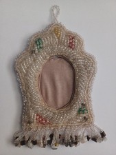 Native American Beadwork Whimsy Picture Frame Iroquois Beaded Antique picture
