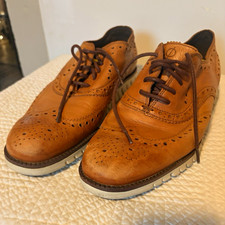 Cole Haan Zerogrand Wingtip Brogue Oxford Brown/Ivory Men's 8.5M picture