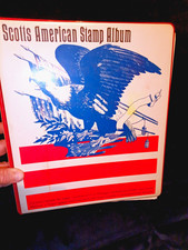 SCOTT American Stamp Album w/ Used US Stamps In Album, Aviation & Figures (900+) picture