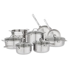 Viking 13-Piece Tri-Ply Stainless Steel Cookware Set with Glass Lids picture