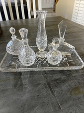 Vintage 5 Piece Crystal Vanity Decanter Set & Handcrafted Tray from Yugoslavia picture