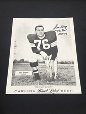 Carling Black Label Beer Photo Cleveland Browns Lou Groza HOF Autograph With COA picture