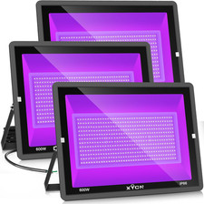 (3 Pack 600W LED Black Lights, 395Nm to 410Nm Outdoor IP66 Waterproof Flood Blac picture