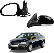 Left Driver Mirror Power Heated Signal Manual Fold for 2005-2010 VW Jetta Black picture
