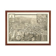 Old Map of Deadwood, SD 1884 - Vintage Deadwood South Dakota picture