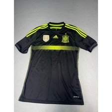 Adidas Spain Soccer Jersey Mens Small Black Neon FIFA World Champions 2010 picture