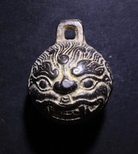 Qing Dynasty Chinese Tiger Head Bell 清 虎头铃铛 Antique Bronze Folk Art Certified picture
