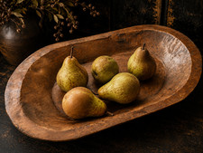 Vintage Hand Carved Wooden Dough Bowl 20-22