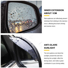 Black Rear View Side Mirror Rain Board Eyebrow Guard Sun Visor Car Accessories S picture