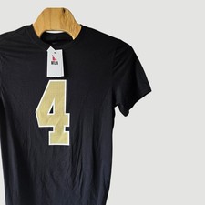 Nike NFLPA Derek Carr 4 New Orleans Saints T Shirt Men's Large Black Gold picture