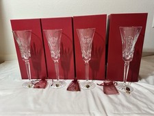Waterford  Lismore 12 Days of Christmas Champagne Flute Lot Of 4 With Box picture