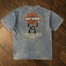 Vintage 1993 Harley Davidson Hawaii Tee | Made in USA |  Faded Blue picture