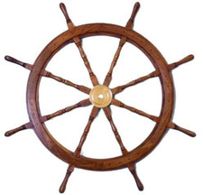 Teak Wooden Ships Steering Wheel 48