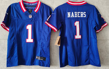 ​​Tariffs​ Free~ YOUTH'S Malik Nabers #1 Giants FUSE Throwback Royal Jersey. picture