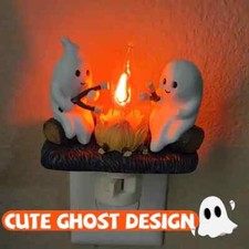 Halloween Ghost Campfire Fire Marshmallow Night Light Flickering Nightlight Gift picture