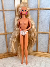 Vintage Totally Hair 1991 Barbie Doll Pink Earrings Blonde Hair picture