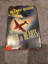 Vintage-1941-The Four of Hearts, Ellery Queen-Triangle Books HC Dust Jacket 1958 picture