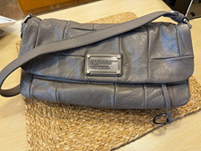 Marc by Marc Jacobs Gray Pebbled Shoulder Bag, Adjustable Strap, Inner Pockets picture