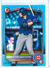 2025 Bowman Draft Josiah Hartshorn Sky Blue Border 1st Prospect #/499 Cubs picture