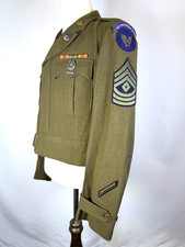 WWII USAAF AIR TRANSPORT COMMAND 1ST SGT SERVICE COAT CUT-DOWN IKE JACKET 40L picture