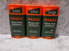 Lot of 3 Mando Whole Body Deodorant Smooth Solid Clover Woods 2.6 OZ picture